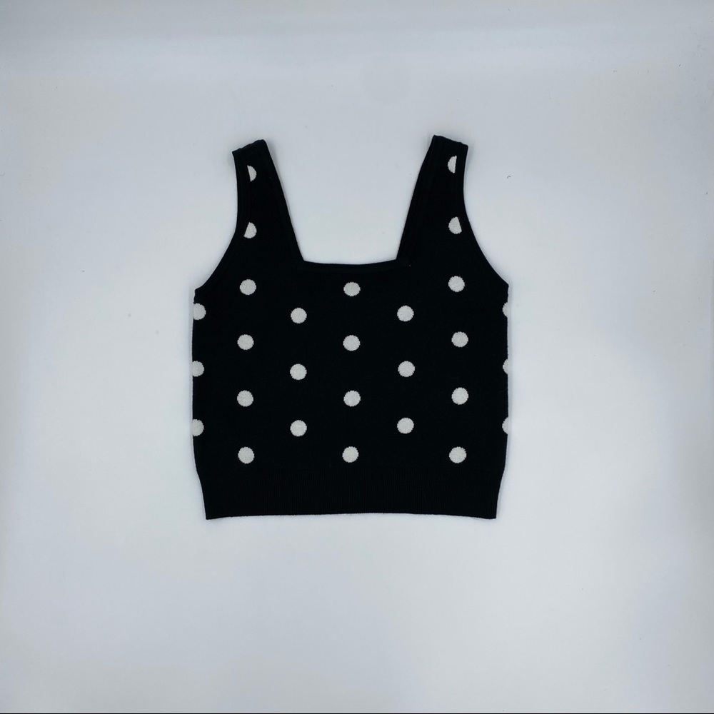 Victor Glemaud for Target Black with White Polka Dots Knit Crop Top